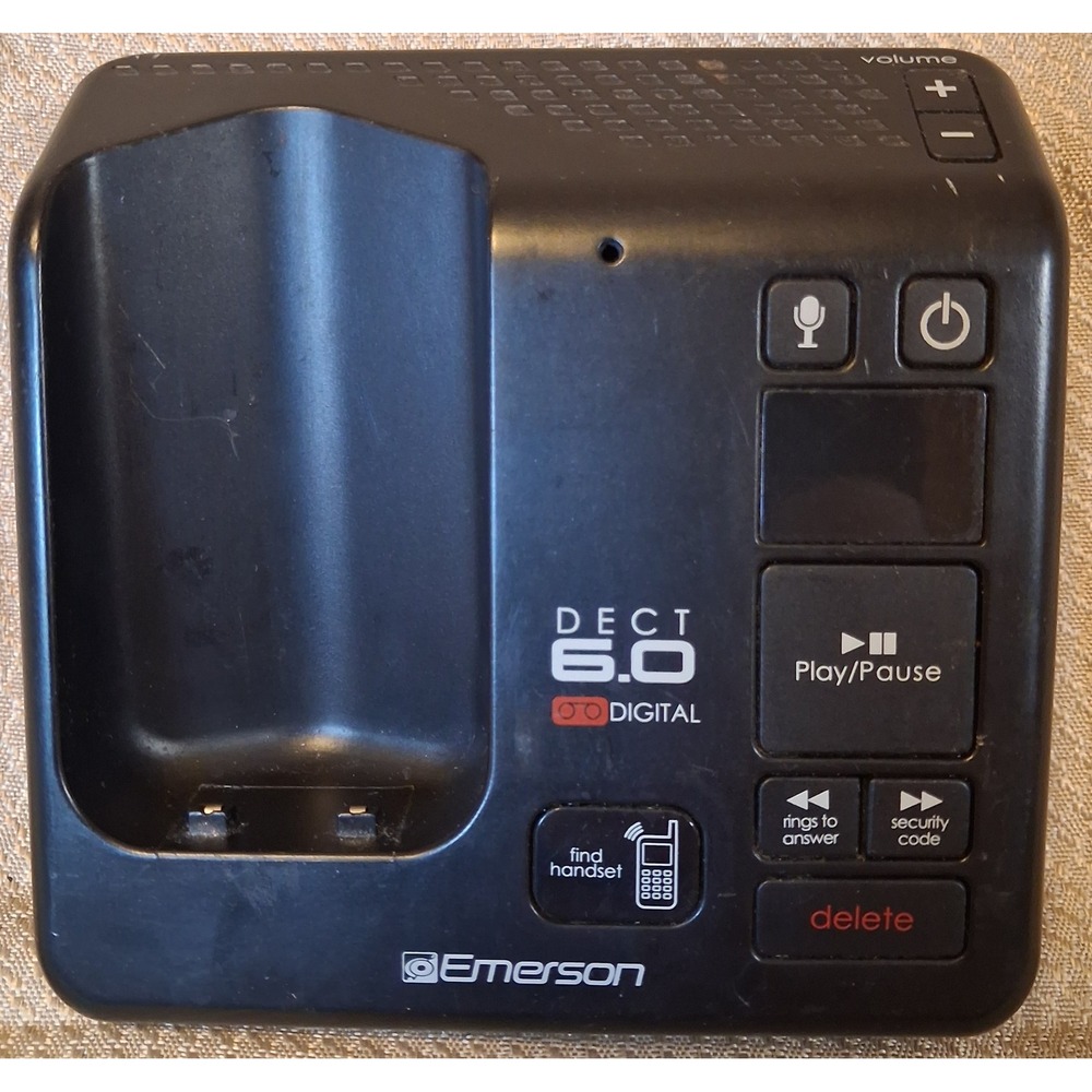 Emerson EM6120-2 DECT 6.0 Digital Cordless Phone Base Station Black For Parts